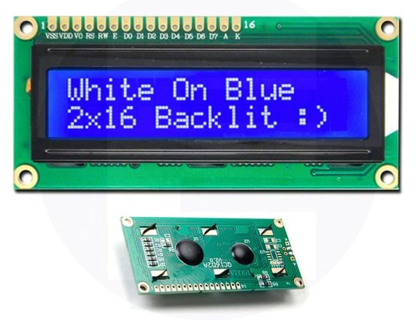 LCD 1602 16x02 diy Arduino Raspberry Display Azul Branco controlador