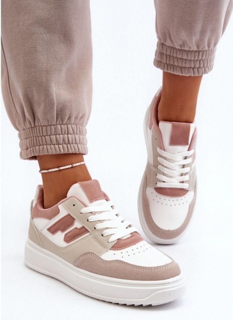 Damskie sneakersy beżowe -Hit!