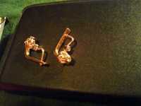 оригинальные серьги кольцо золото изделие ссср бриллиант недорого