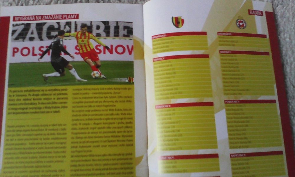 program meczowy Korona Kielce - Wisła Kraków 9 .03.2019