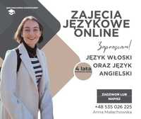 Kurs online /Korepetycje JĘZYK WŁOSKI I ANGIELSKI