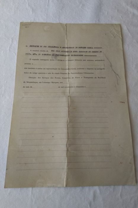 Moçambique Caminho de Ferro da Beira Contrato