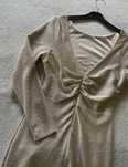 vestido brilhante dourado/bege