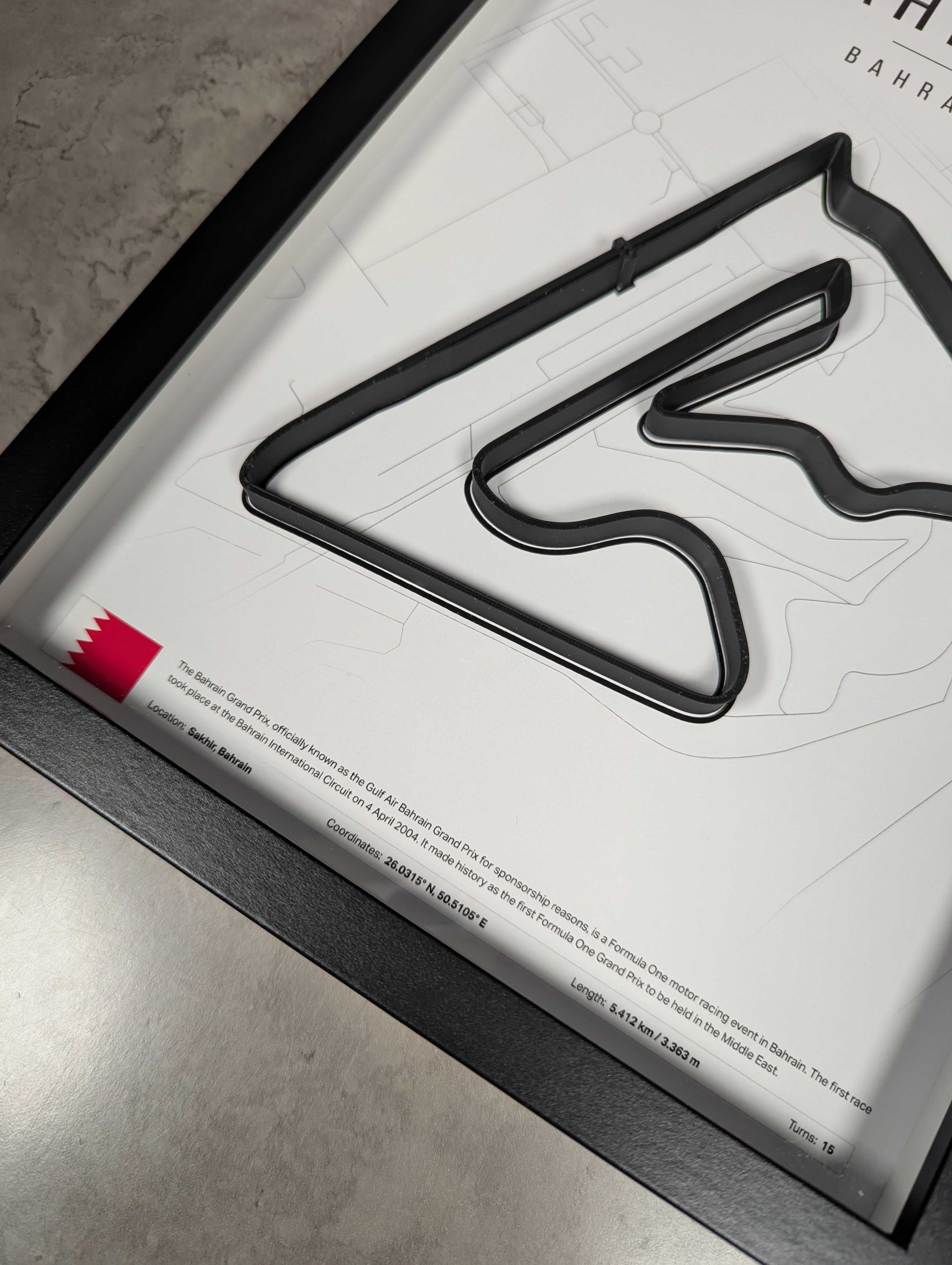 Об'ємна Рамка з 3D Трасою BAHRAIN Бахрейн 32x23x3 F1 BAHRAIN GP