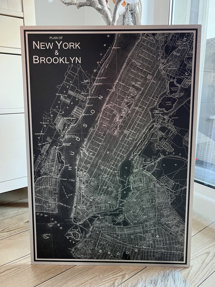 IKEA obraz  New York & Brooklyn mapa