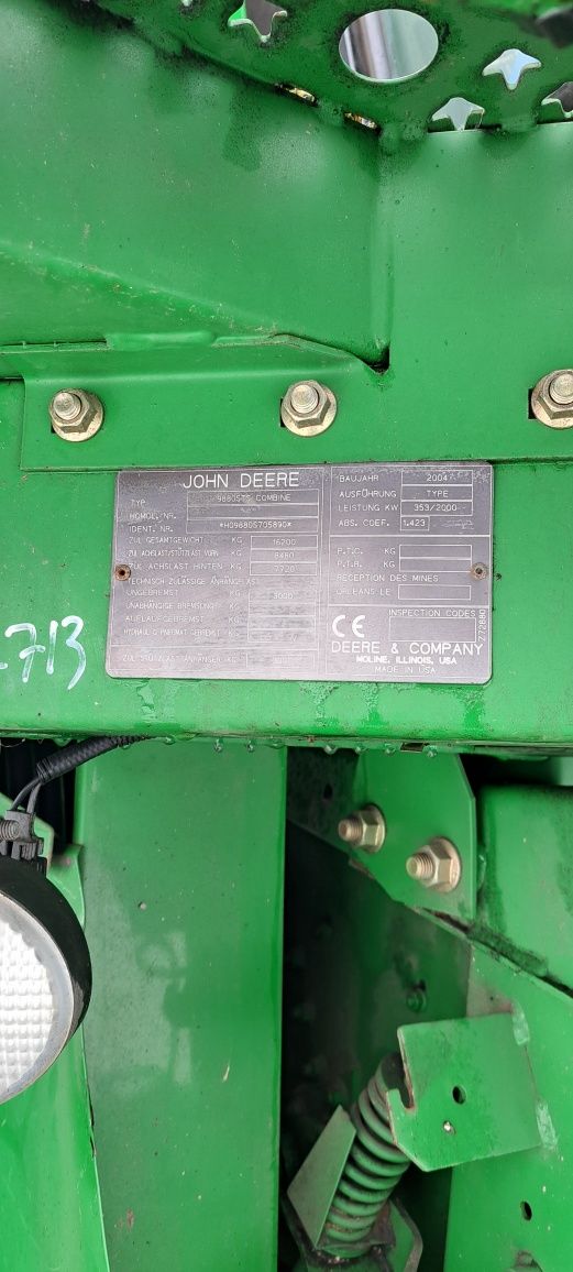 Комбайн John Deere 9880STS 3500/2200 напрацювання