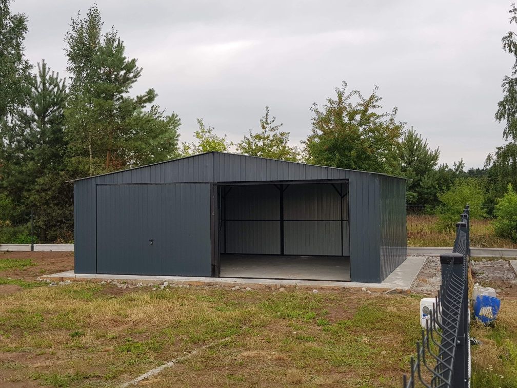 7x5 Garaż blaszany WZMOCNIONY PROFIL grafit antracyt