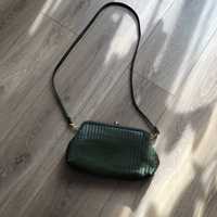 Кожаная сумка-клатч vintage, зелена сумка suzy smith