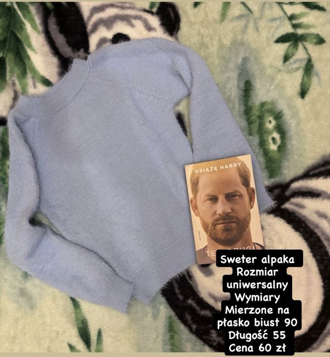Sweter alpaka niebieski biust 90/95 turecki