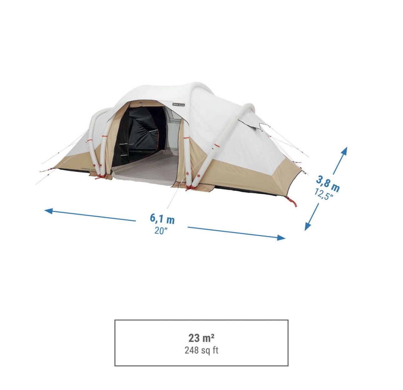 Namiot DECATHLON Quechua Air Seconds 4.2 F&B 4/6-osobowy, 2 sypialnie