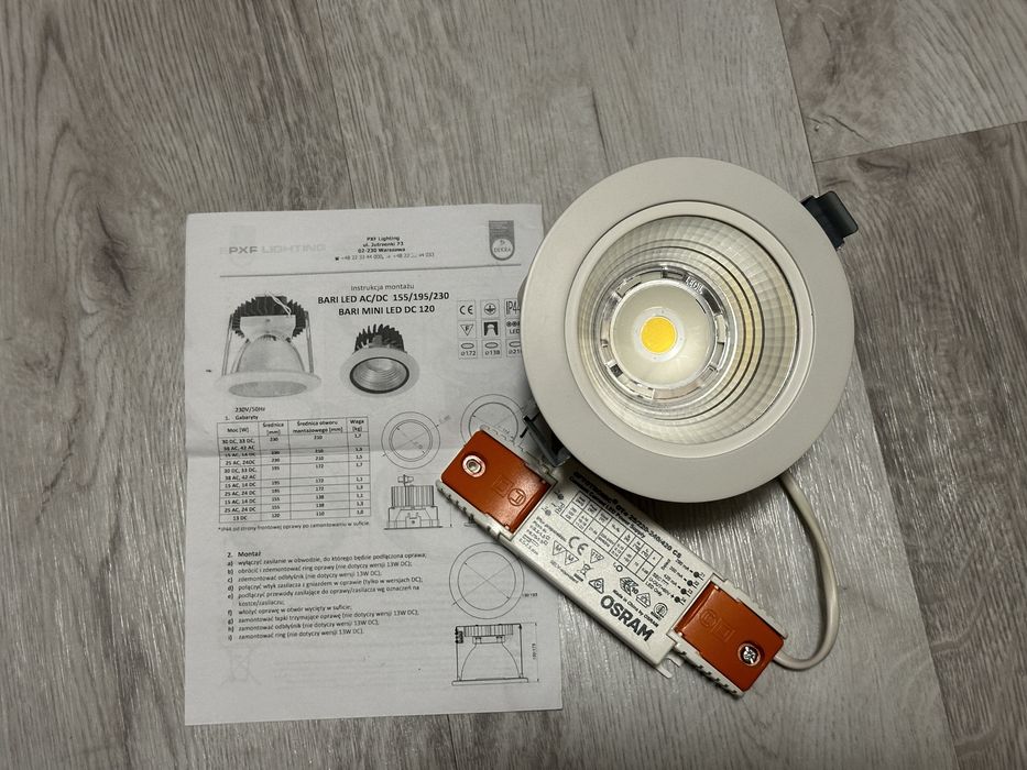 Oprawa halogen lampa downlight Bari Mini Led 30° 13w 1480lm