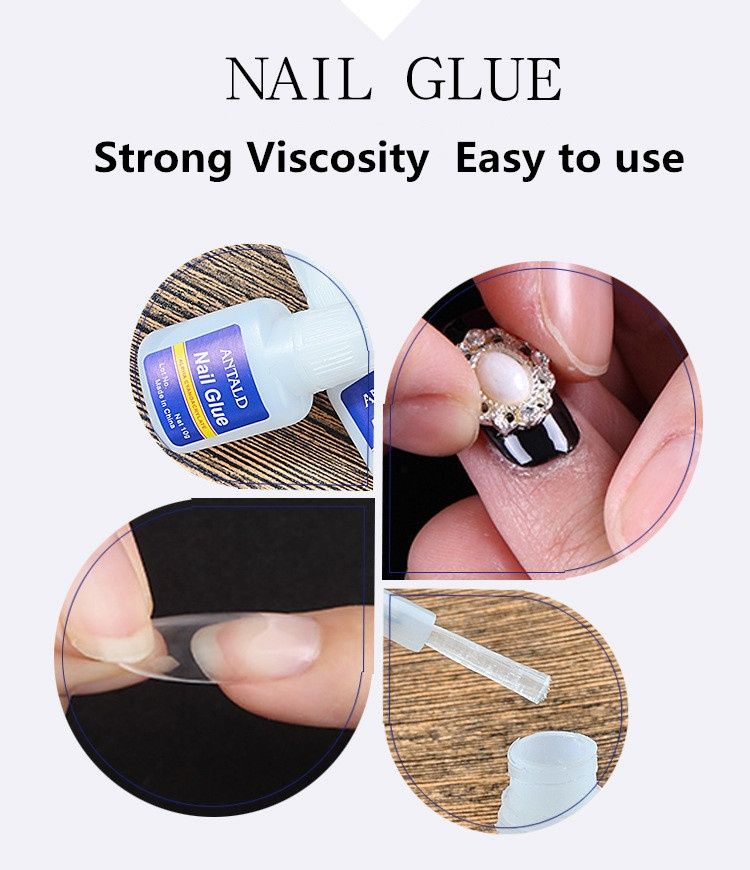 Клей для ногтей 10 г прозрачный с кисточкой. Суперклей. Nail Glue.