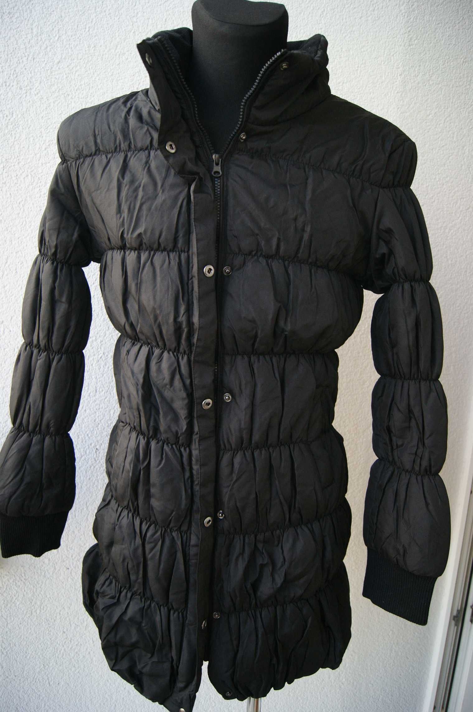 Roz. 38 Nowa czarna kurtka płaszcz black długa b.yong ocieplana zimowa