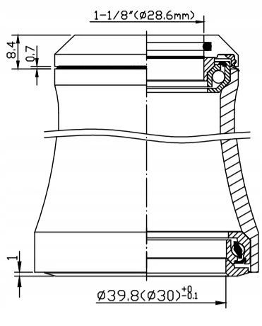 Neco H373S 1.1/8-1.5 stery zintegrowane tapered 39,8