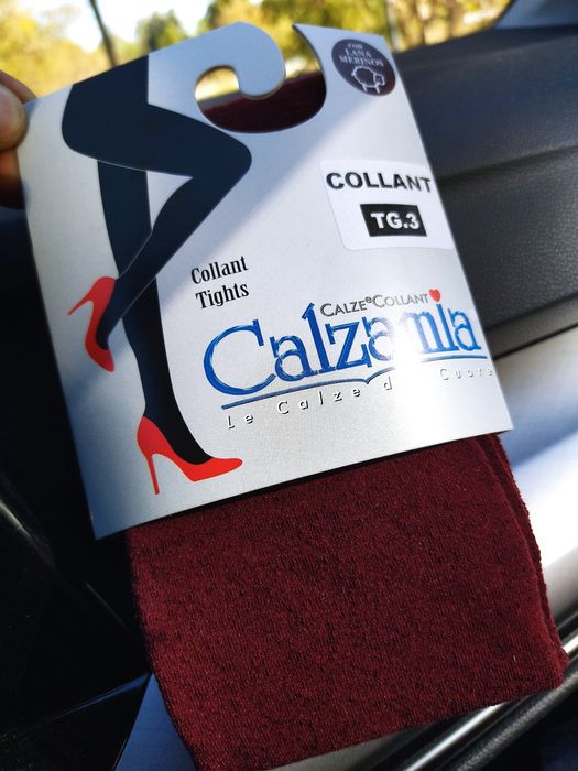 Rajstopy z wełny Merynosa Merino Wool rozmiar 3/M. Kolor burgundowy.