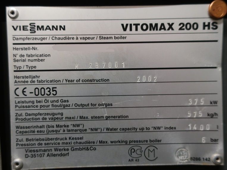 Kocioł parowy VIESSMANN VITOMAX 200 HS