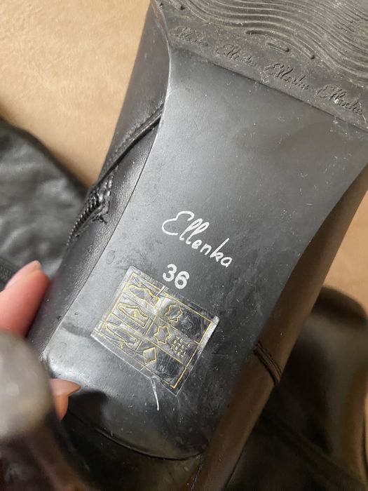 Сапоги чоботи шкіра високі 36 розмір