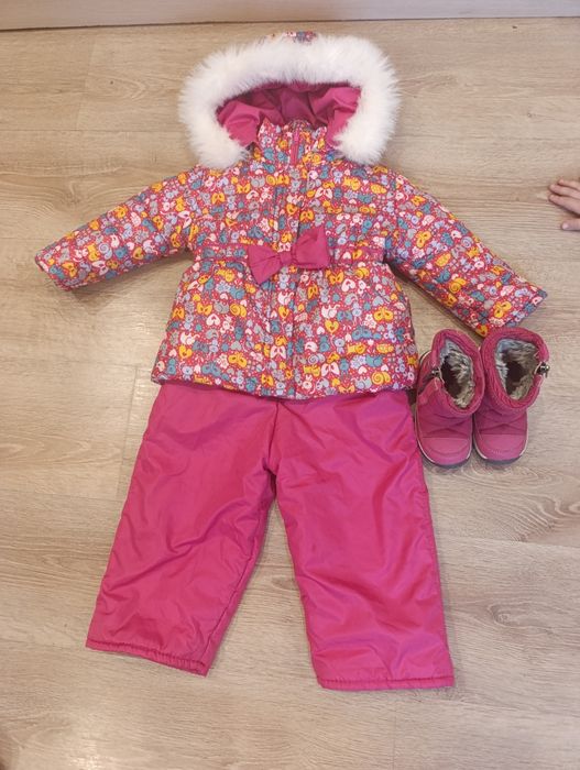 Комбінезон зимовий Next 12- 18 місяців чоботи зимові 22 розмір 14 см