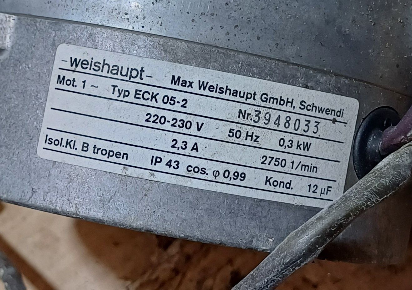 Silnik Weishaupt WG 30 WL 30 palnik olejowy