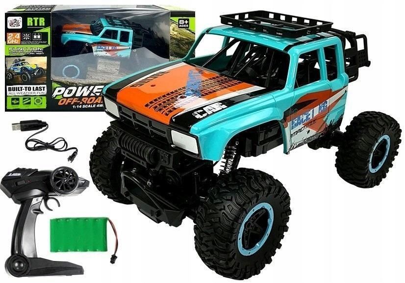 Zdalnie Sterowane Auto Offroad Rc 1:14 Niebieskie