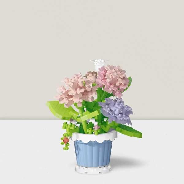 Nowe Klocki Jak Lego Duże Kwiaty Fioletowe 365 Elementów w Pudełku