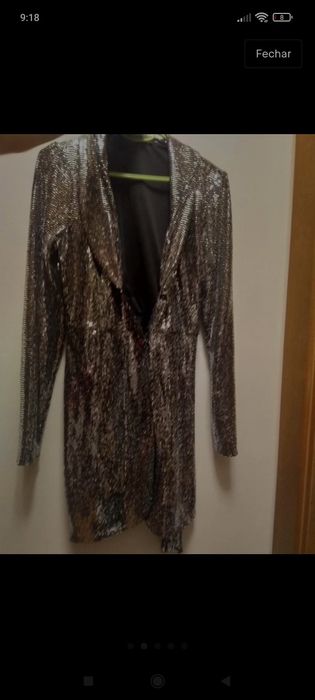 Vestido blazer c brilho