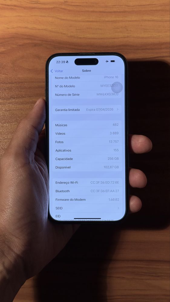 iPhone 16 256 c/3M e Fatura