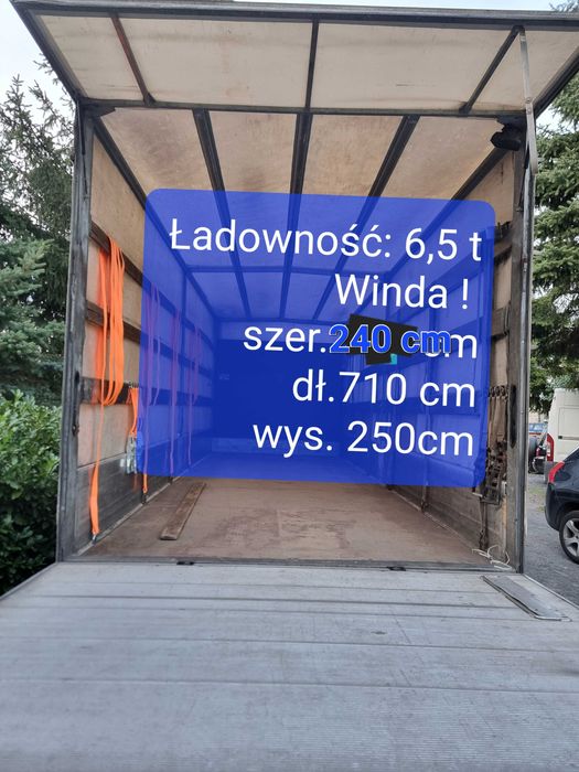 Transport krajowy towarów/WINDA!/6,5t/przeprowadzki/ 7,2 m długi