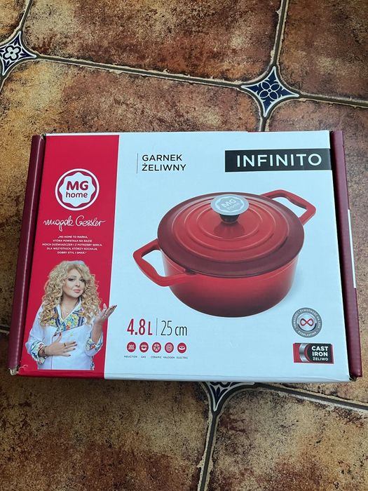 Nowy garnek żeliwny 4,8 l Magda Gessler indukcja
