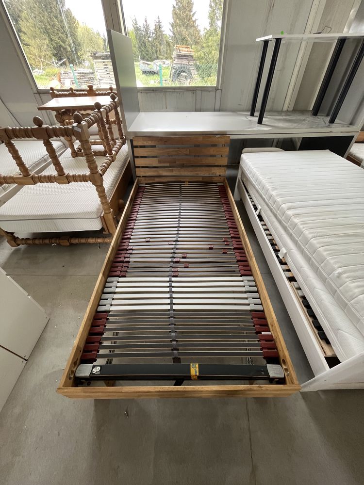 Drewniane łóżko 100x200 cm materac stelaż dowóz