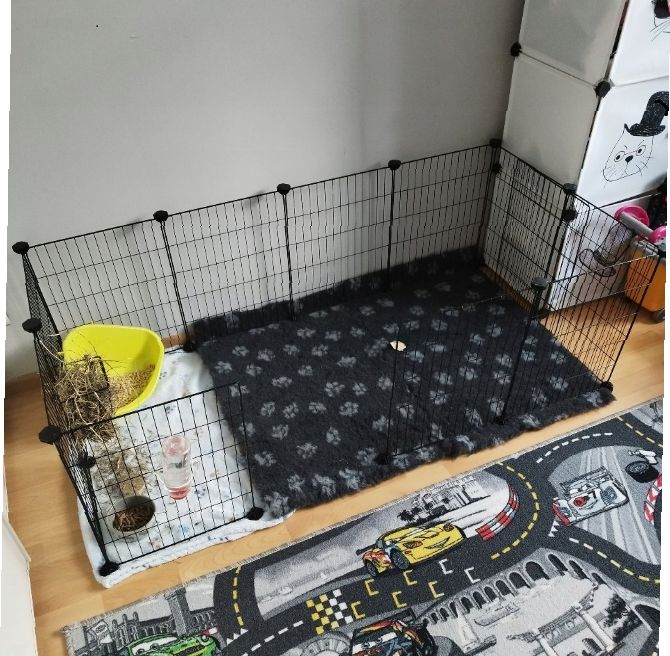 Klatka kojec dla małych zwierząt zagroda 46x143x73 cm wybieg siatka