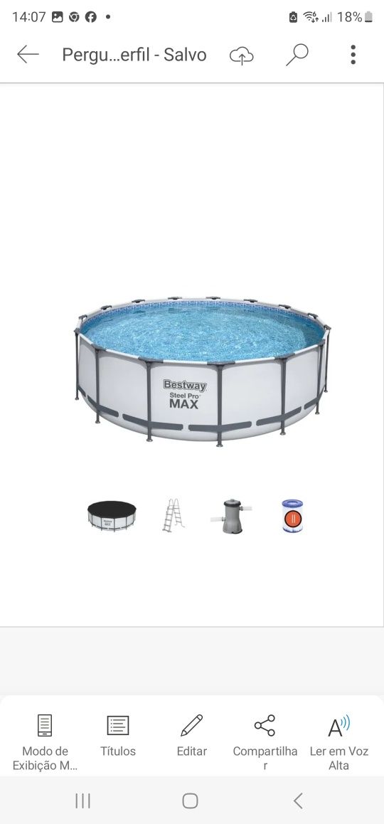 Piscina Bestway 4,57 x 1,07 redonda nova, na caixa