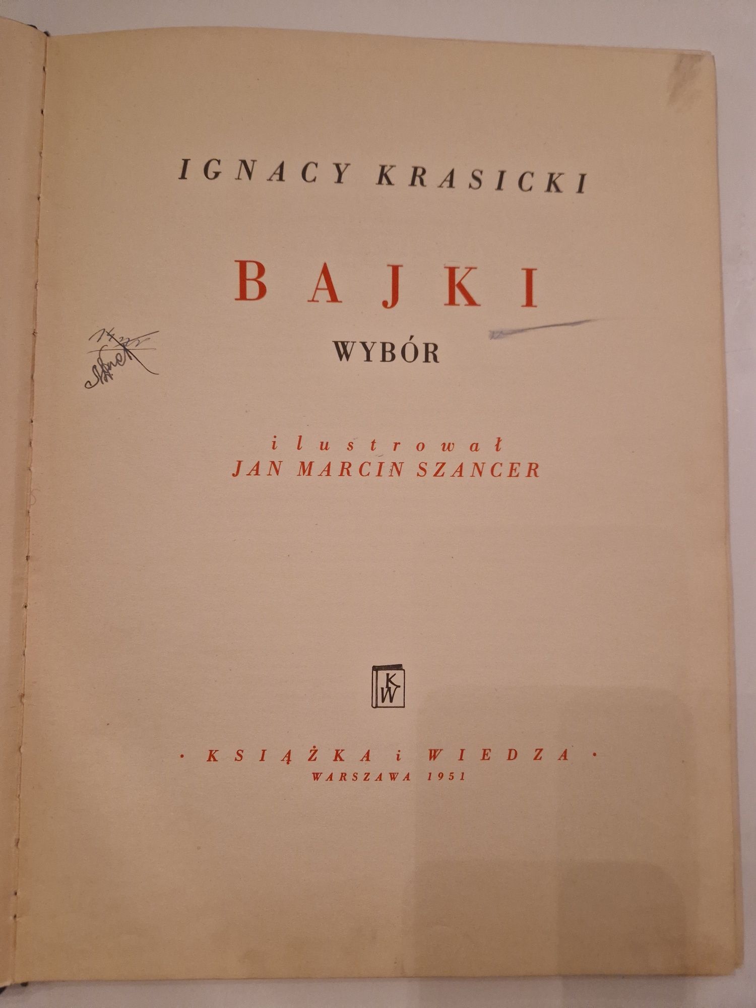 Bajkii Ignacy Krasicki 1951 r