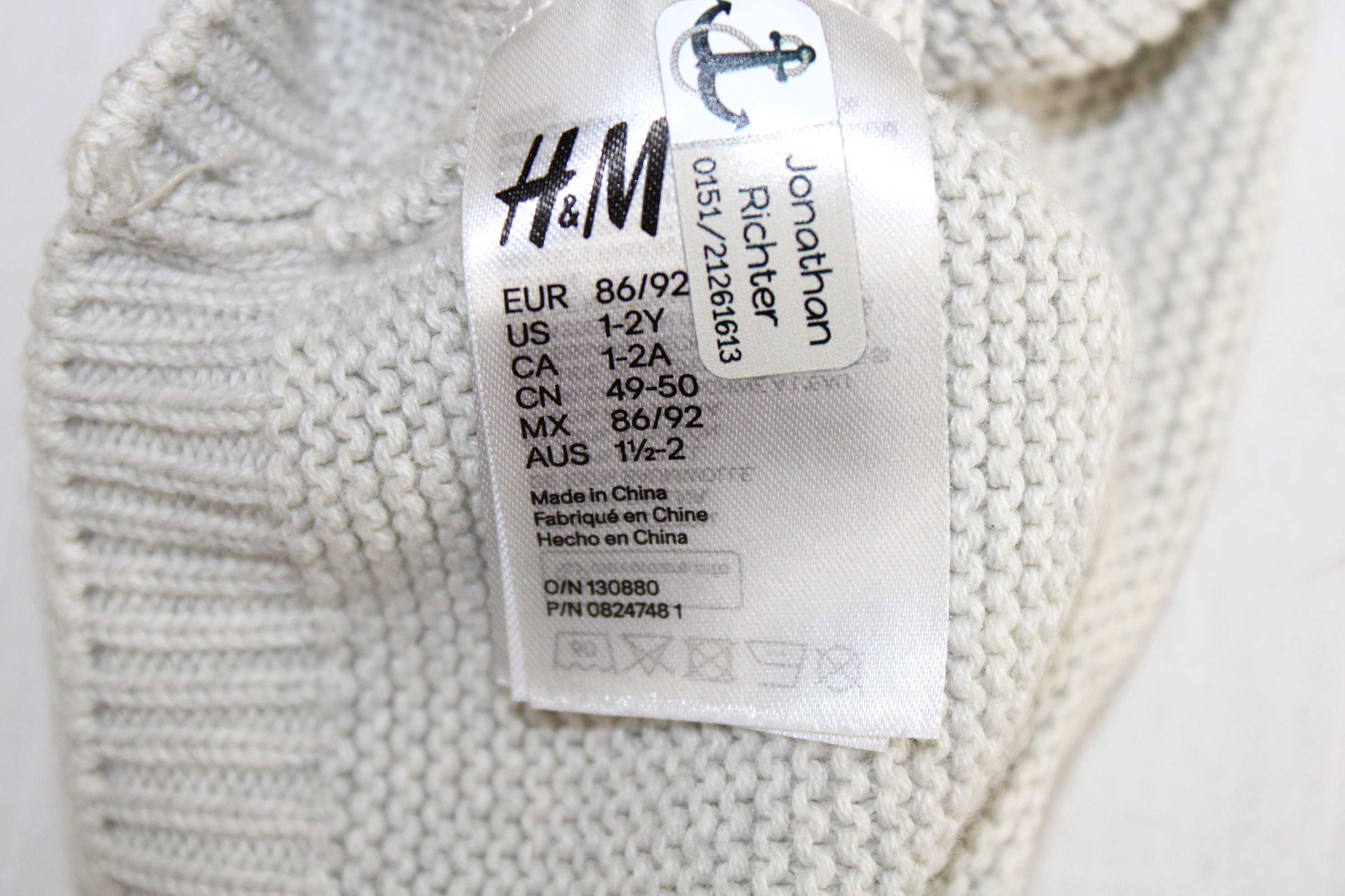 c9 H&M Dziewczęca Bawełniana Czapka 1-2 lata