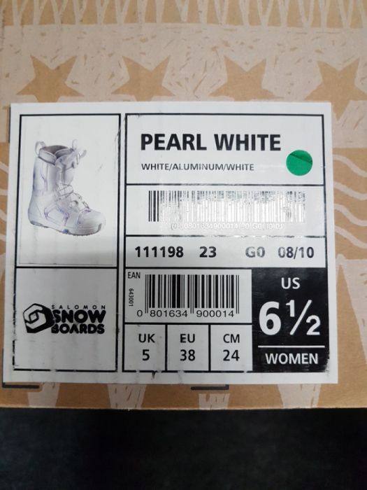 Buty snowboardowe Salomon pearl White 24 cm 38 eu. Nowe wysyłka.