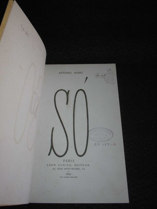 Livro Só António Nobre Fac-simile da 1ª edição