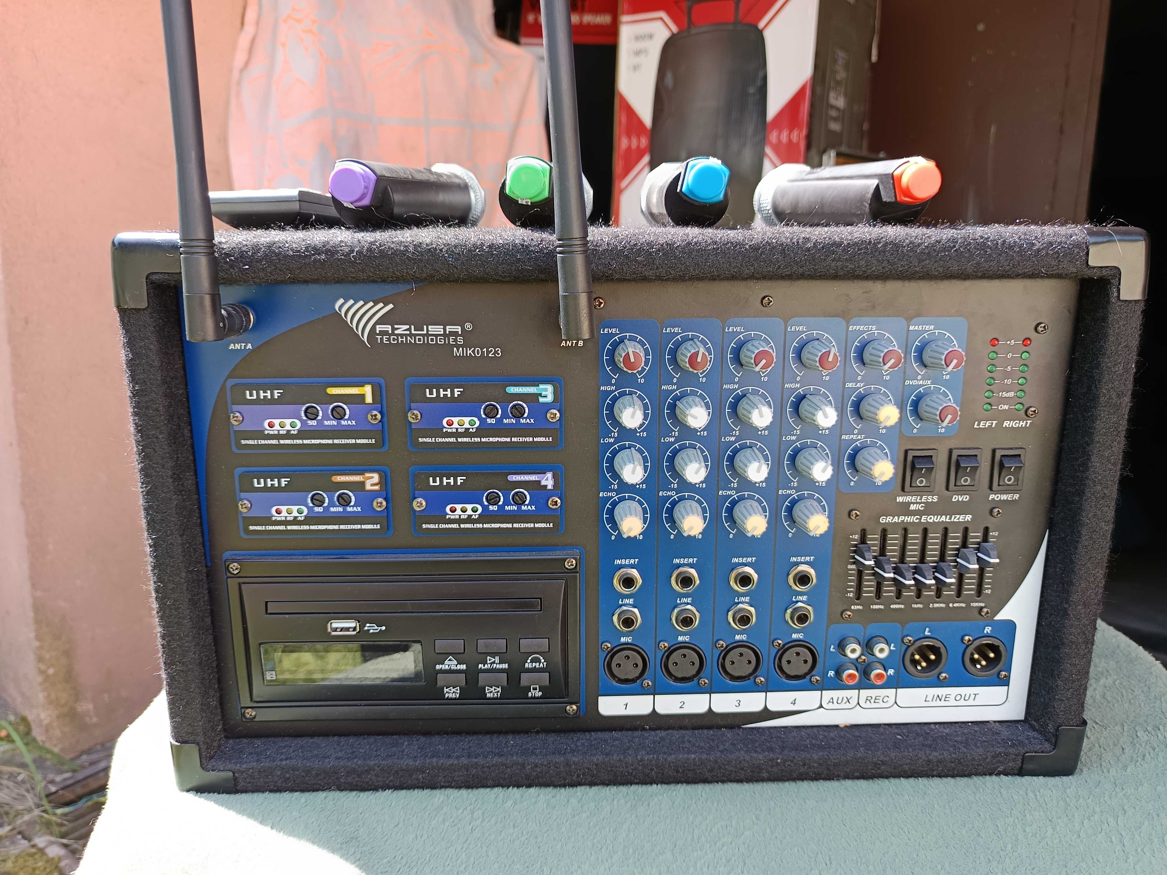 Zawodowy Wielofunkcyjny POWERMIKSER 600 Wat dla DJ , Zespołu, Karaoke