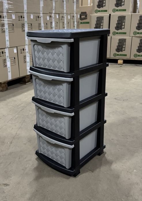 Комод пластиковий  на 4 шухляди беж, сірий, пудра