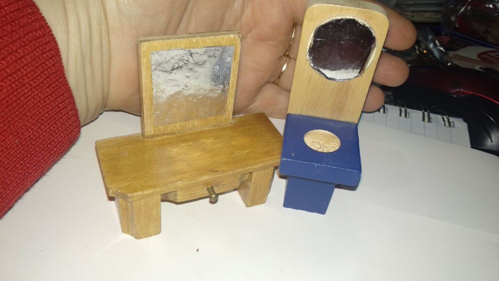 игрушка детская мебель дерево стол столик и умывальник набором
