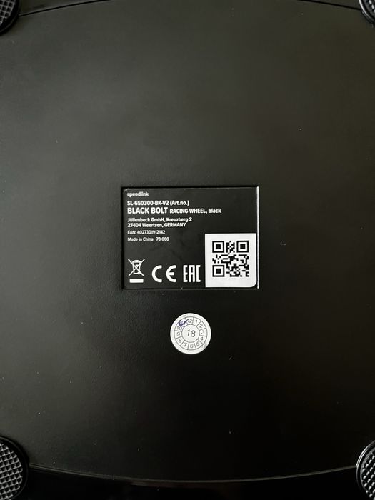 Руль ігровий Speedlink BLACK BOLT RACING WHEEL, black