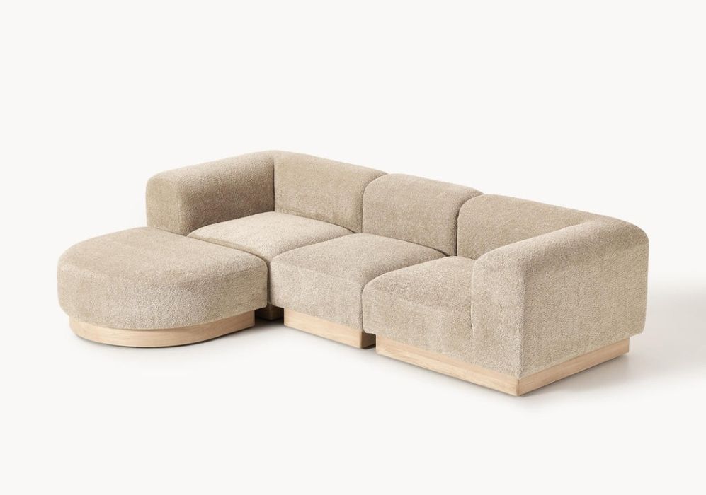 Sofa modułowa Natalie Tedy-Boucle 3-osobowa  Westwing Collection