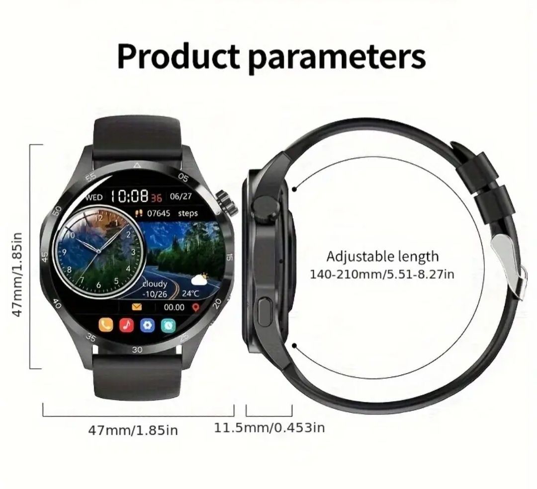 SmartWatch S11 Steel Black dwa paski w zestawie bransoletka i sylikon