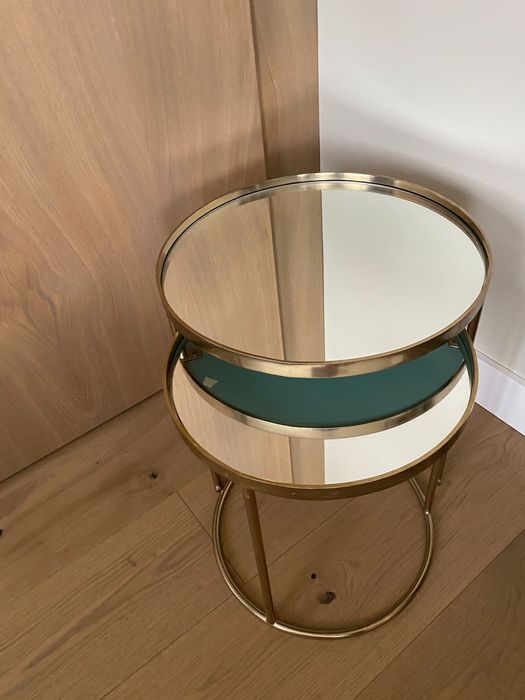 Komplet złotych lustrzanych stolików Zara Home