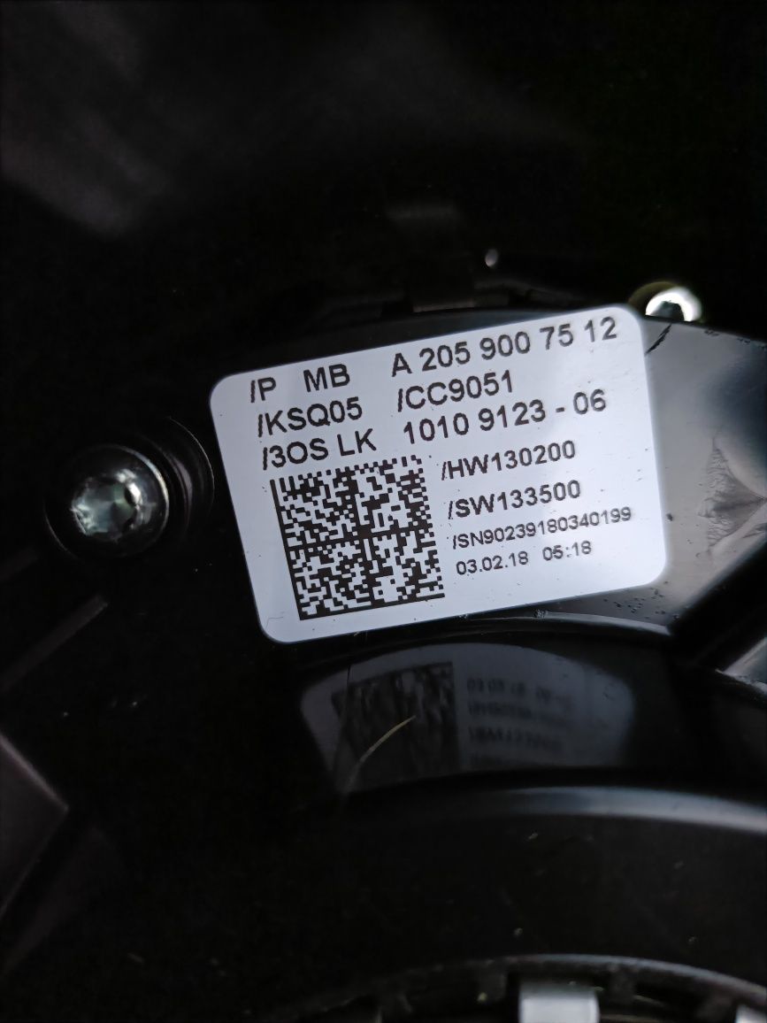 Mercedes w205 przełącznik zespolony taśma pająk biegi a20590.07512