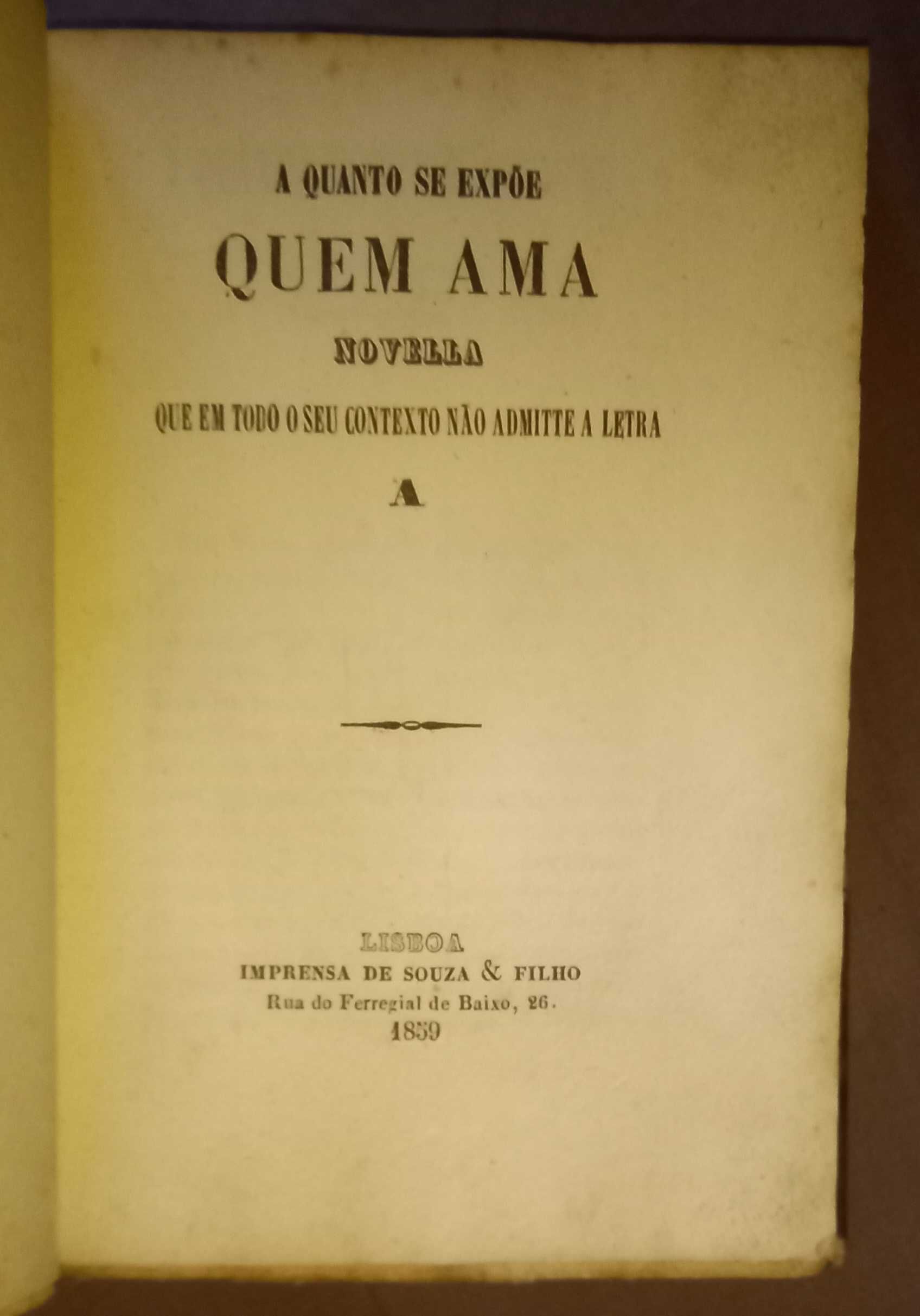 Collecção de Cinco Raríssimas Novellas, por José Joaquim Bordalo.