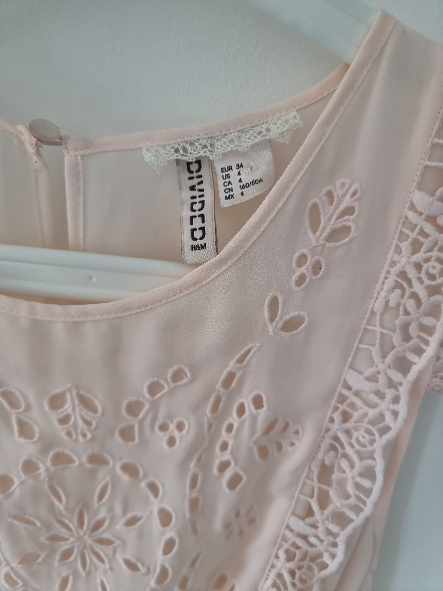 Letnia pastelowa lekka sukienka 34 H&M