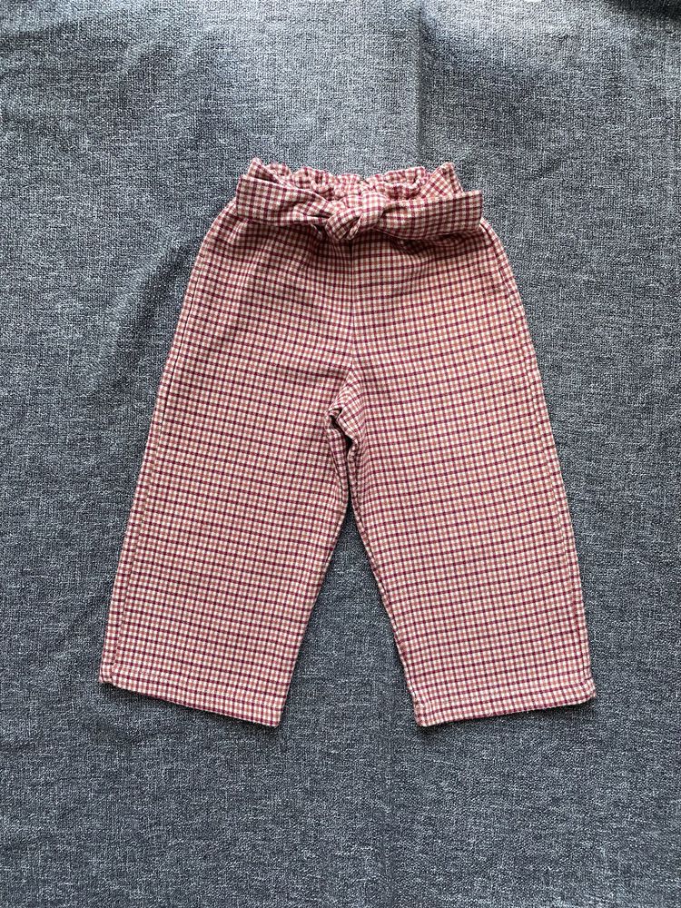 Spodnie typu culotte w kratę Zara rozmiar 104