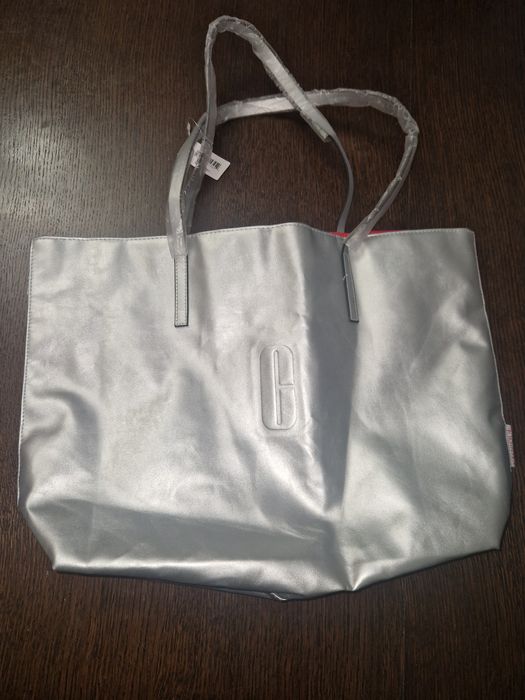Nowa torba Clinique shopperka srebrna