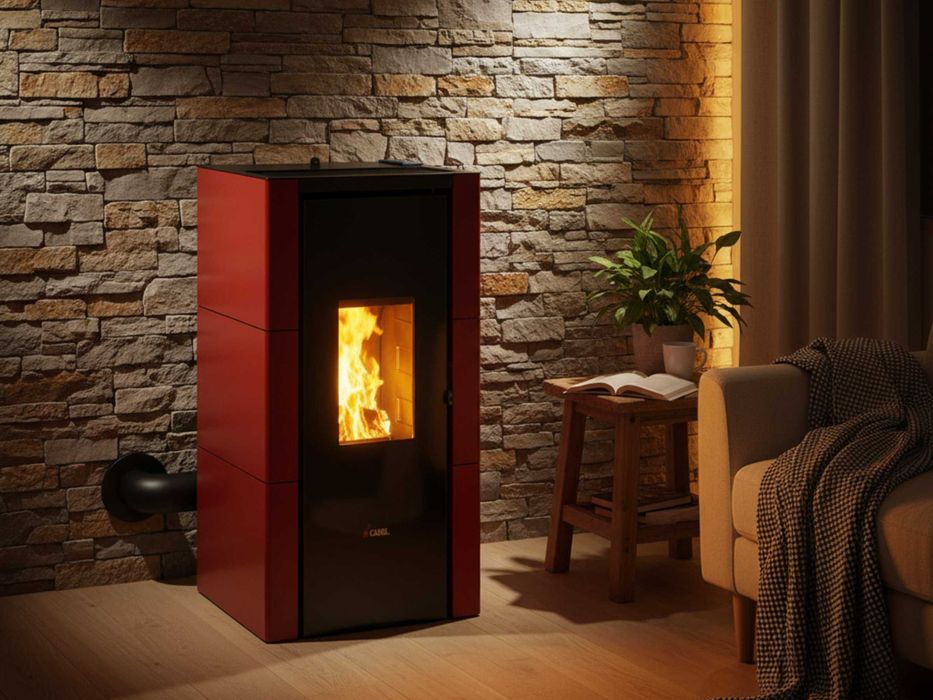 Piec na pellet piecyk kominek powietrzny Cadel Cristal 7kw Powietrzny