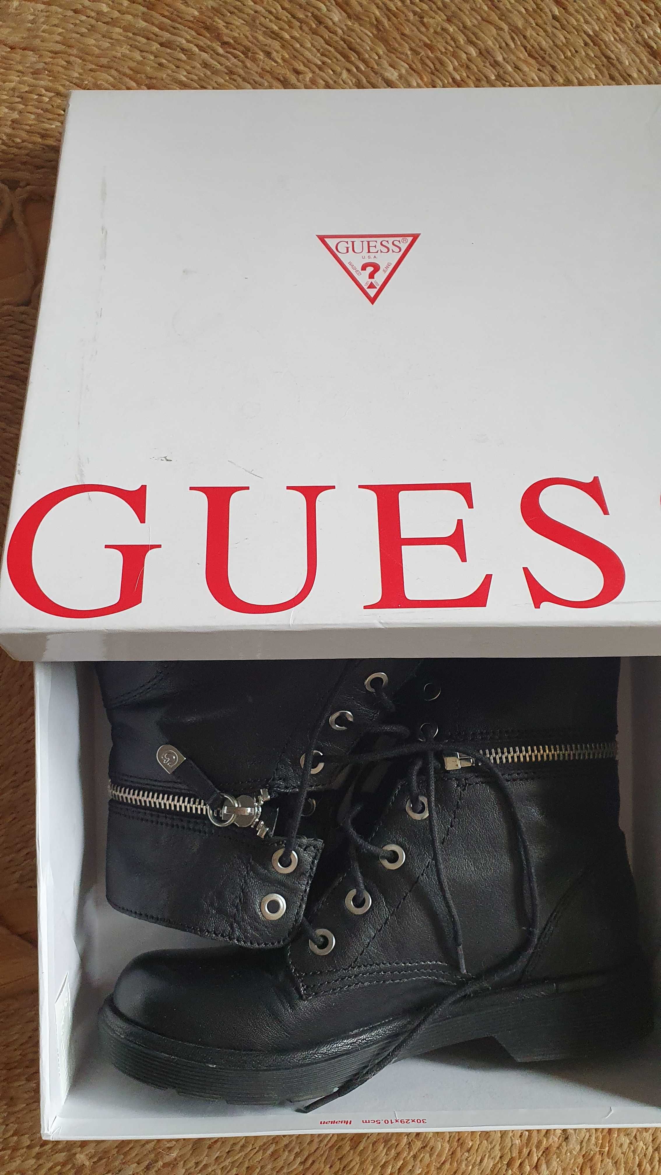 Skorzane Botki glany GUESS 39